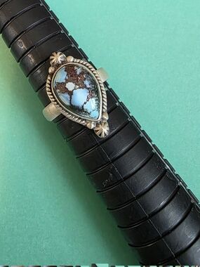 Turquoise Teardrop Silver Statement Ring